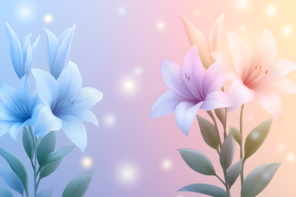 Elegant Lilies Floral Illustration