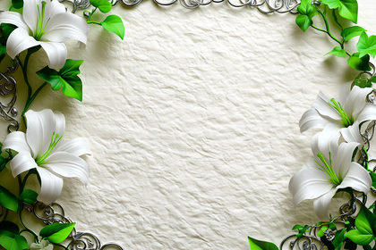 Elegant Lily and Ivy Floral Frame