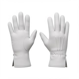 white leather gloves