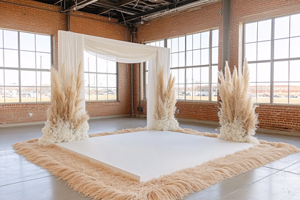 Elegant Pampas Grass Wedding Stage