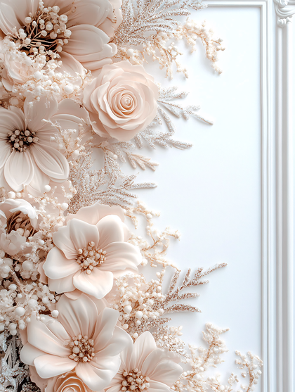 Elegant Peach and White Floral Corner