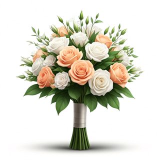 peach-white-rose-bouquet