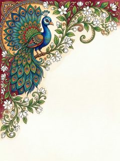 peacock floral border