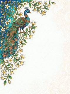 peacock floral border