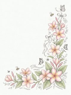 plumeria floral border