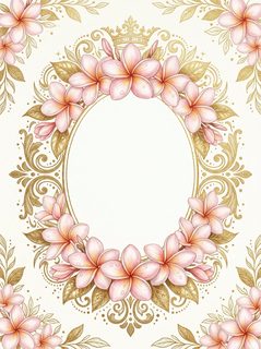 plumeria floral frame