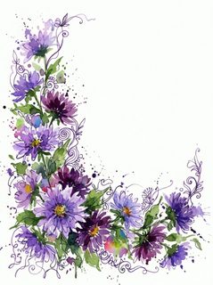 purple floral border