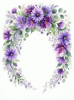 purple floral wreath