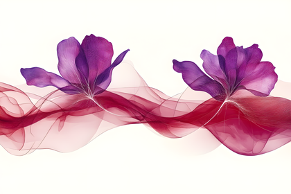 Elegant Purple Flowers with Red Waves