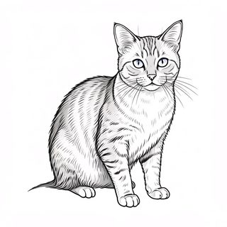 sitting tabby cat