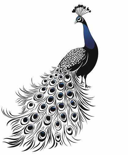 Elegant Stylized Peacock