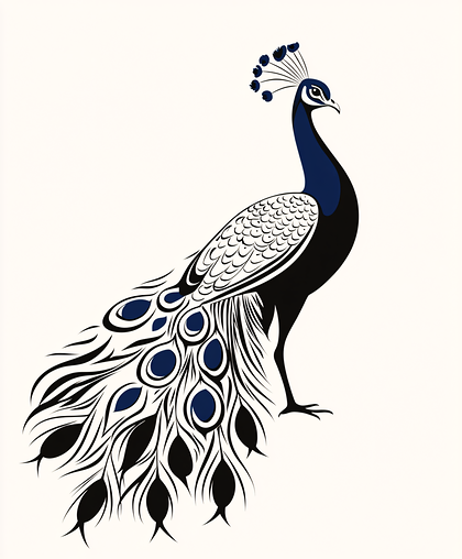 Elegant Stylized Peacock
