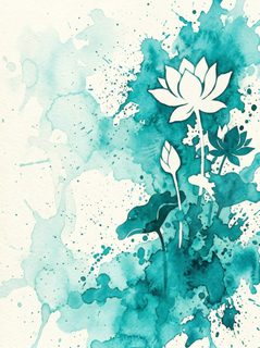 watercolor lotus flowers