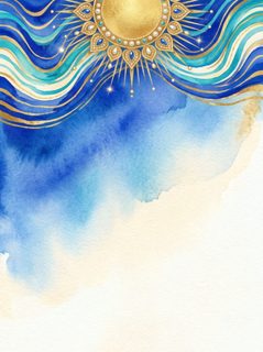 watercolor celestial sun