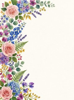 watercolor floral border