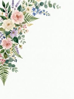 watercolor floral border