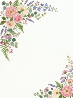 watercolor floral border