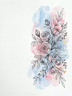 Floral Watercolor Outline