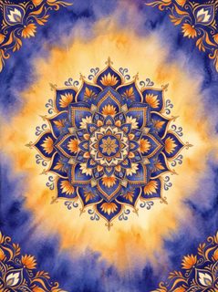 watercolor lotus mandala
