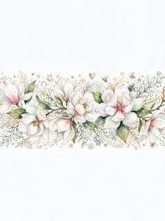 magnolia floral border