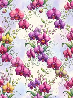 watercolor orchid pattern