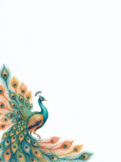 watercolor peacock border