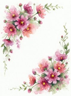 pink floral border