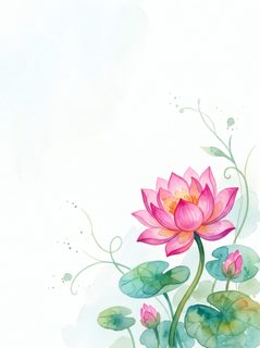 watercolor lotus illustration