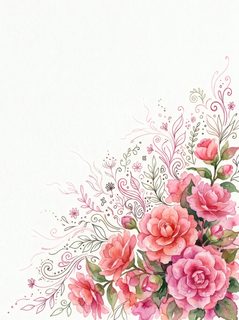 watercolor rose border