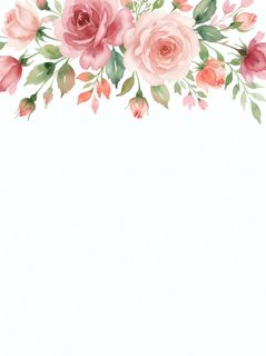 watercolor rose border