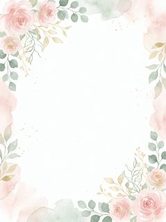 watercolor rose frame