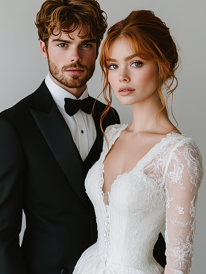 Elegant Wedding Couple Portrait