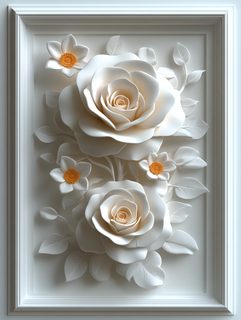 white floral bas relief