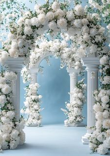 Elegant White Floral Archway