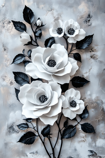 Elegant White Flowers with Dark Leaves