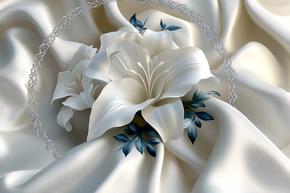 Elegant White Lilies and Silver Embellishment