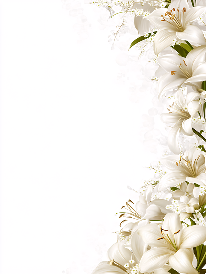 Elegant White Lilies Border
