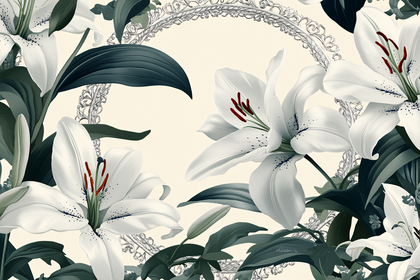 Elegant White Lilies Pattern