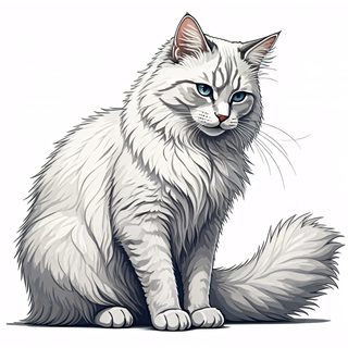 white fluffy cat