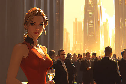Elegant Woman At A City Gala