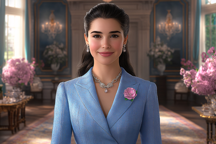 Elegant Woman in Blue Blazer