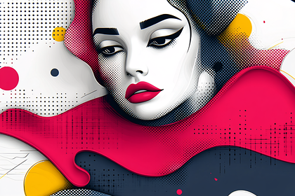 Elegant Woman Pop Art Portrait