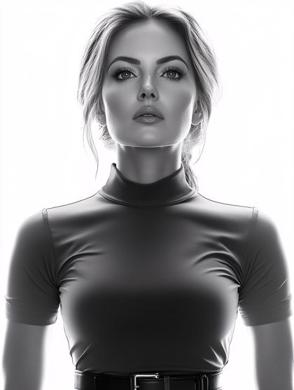 Elegant Woman Portrait in Turtleneck