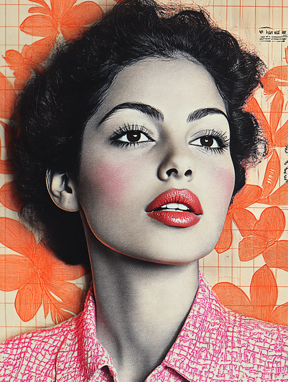 Elegant Woman With Retro Halftone Effect