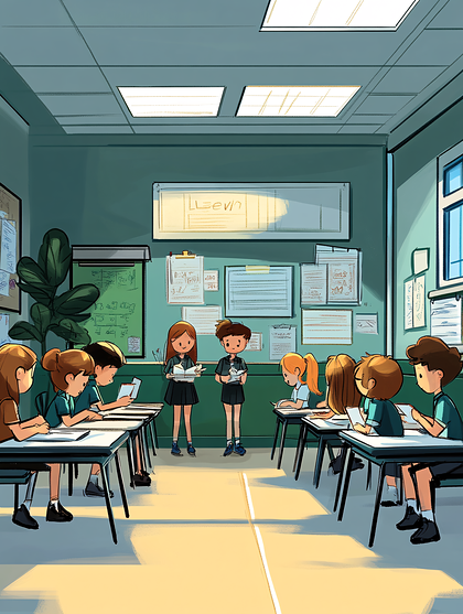 Elementary School Classroom Scene