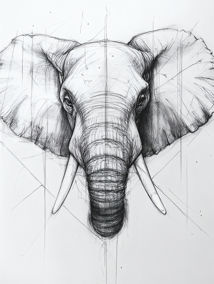 Elephant Head Sketch