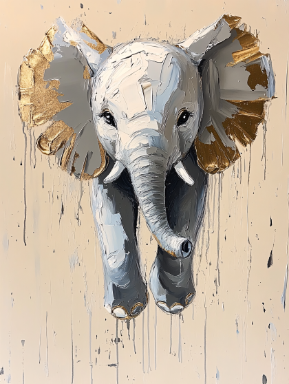Elephant in Gold Leaf