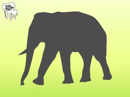 Elephant Silhouette Free Vector