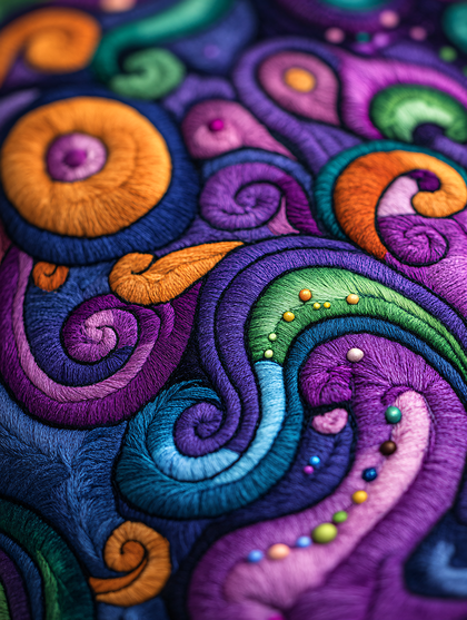 Embroidered Swirls