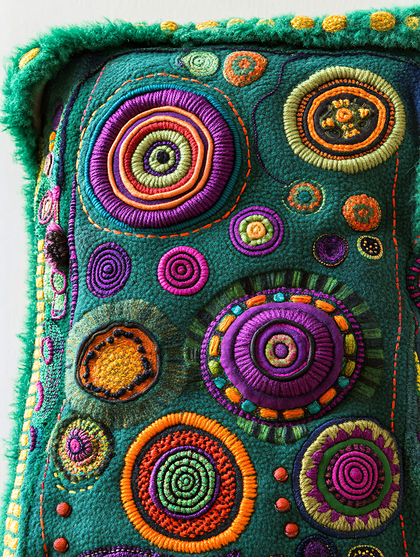 Embroidered Vest with Concentric Circles